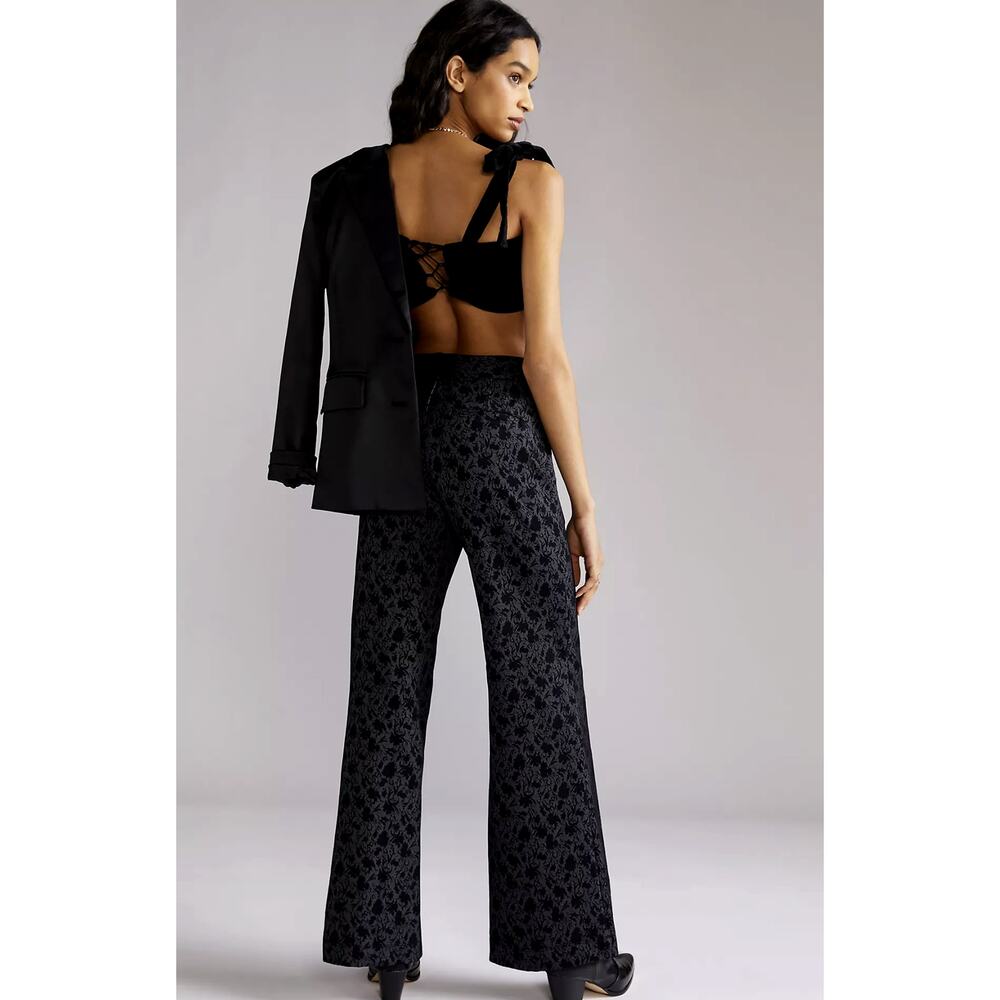 New Anthropologie Maeve Jacquard Flare Pants - Size 6